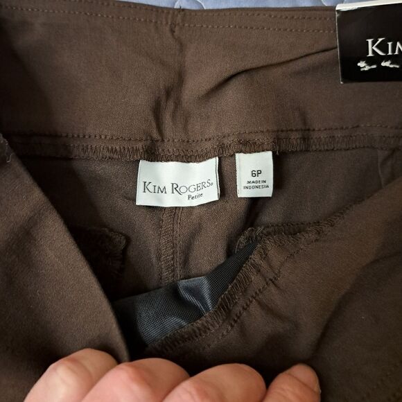 Kim Rogers brown capri pants size 6 Petite NWT - Picture 3 of 8